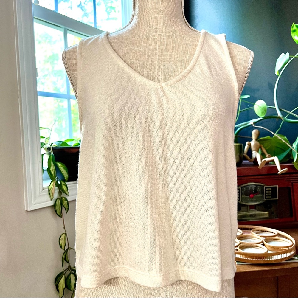 Cream colored medium flowy tank top